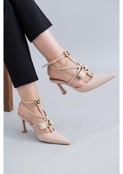 Harmony Ithal Özel Seri Rugan Kadın Topuklu Ayakkabı Bej