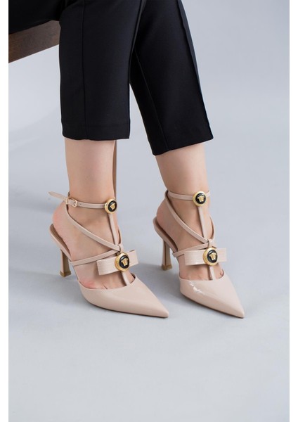 Harmony Ithal Özel Seri Rugan Kadın Topuklu Ayakkabı Bej fiyatları