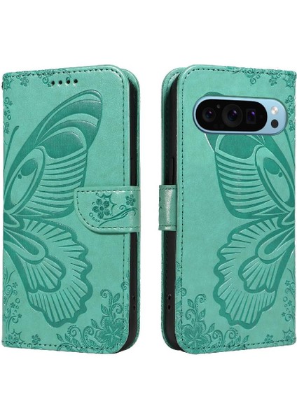 Kredi Kartı Yuvası Yüksek Kaliteli Deri ile Google Pixel 9 Için Flip Case (Yurt Dışından)