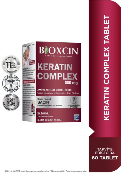 Keratin Complex 500MG 60 Tablet 3'lü