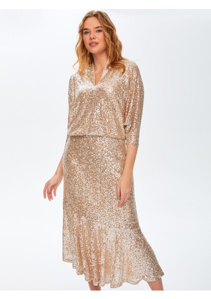 Payet Işi Uzun Abiye Elbise 69114 fiyatları