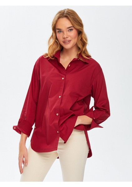 Ayarlanabilir Manşetli Düğme Detaylı Poplin Tunik 69606 fiyatları