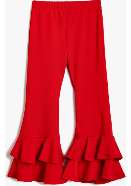 Ispanyol Paça Pantolon Fırfır Detaylı Beli Lastikli fiyatları