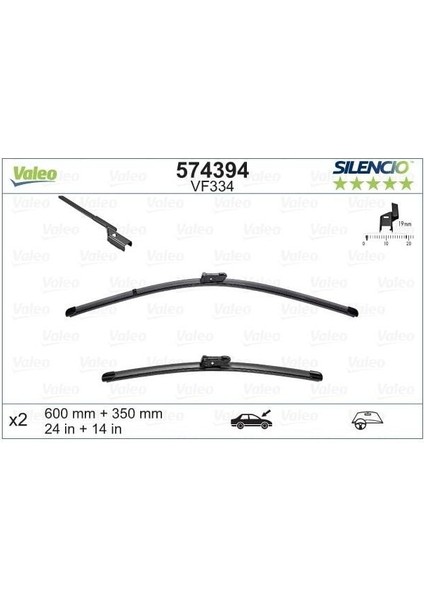 Silecek Süpürgesi Ön Muz Tipi Silencio (Sessiz) Fiat 500E 332 2020- (600MM+350MM) fiyatları