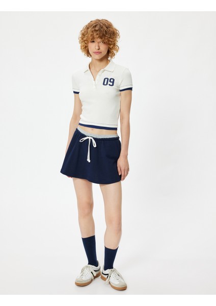 Polo Yaka Tişört Arkası Baskılı Kaşkorse Kısa Kollu Slim Fit