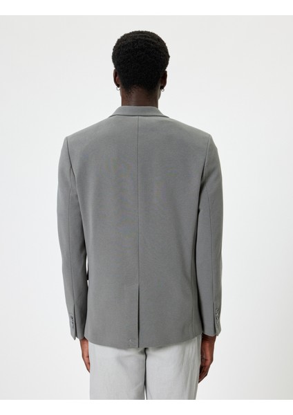 Kruvaze Blazer Ceket Slim Fit Kapaklı Çift Cep Detaylı fırsatları