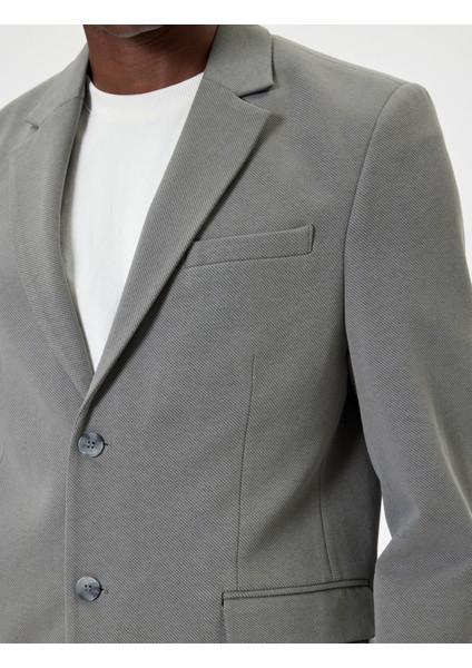 Kruvaze Blazer Ceket Slim Fit Kapaklı Çift Cep Detaylı indirimleri