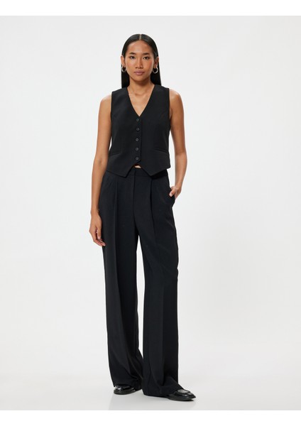 Blazer Yelek V Yaka Düğmeli Regular Fit