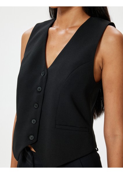 Blazer Yelek V Yaka Düğmeli Regular Fit indirimleri