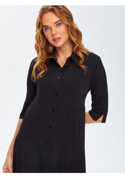 Pilise Detaylı Gömlek Elbise 69236 fırsatları
