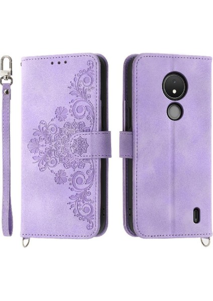 Nokia C21 Kabartmalı Darbeye Bileklik Çoklu Kredi Kartı Için Flip Case (Yurt Dışından) fırsatları