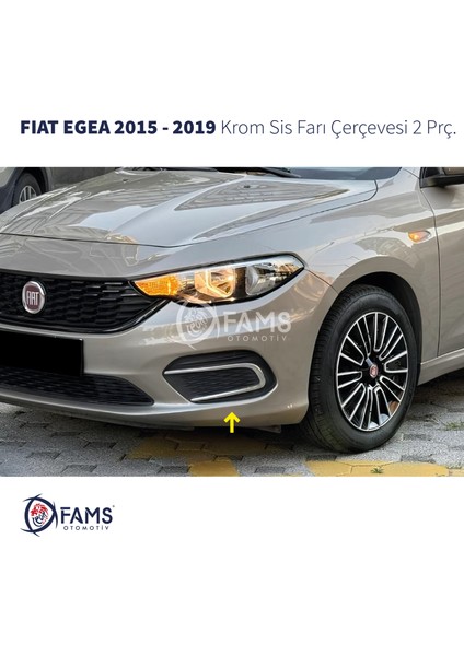 Fiat Egea Krom Sis Farı Çerçevesi 2015-2019 Paslanmaz Çelik