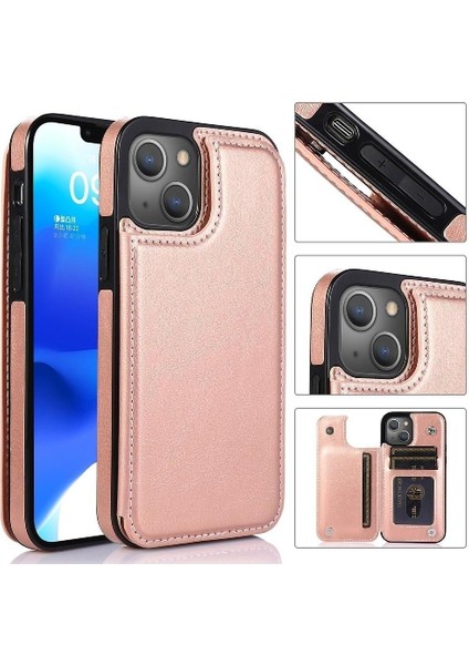 Kart Tutucu Kickstand Kart Yuvaları ile IPhone 14 Artı Cüzdan Durumda Pu (Yurt Dışından)