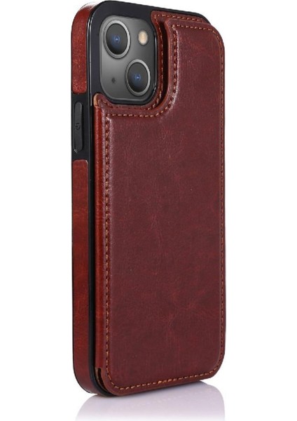 Kart Tutucu ile IPhone 14 Için Cüzdan Durumda Pu Deri Kart Yuvaları Kickstand (Yurt Dışından) modelleri