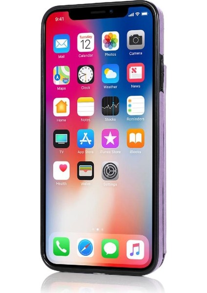 IPhone Xr Desen Çiçek Çift Düğmeler Için Kart Tutucu Kılıf ile Cüzdan (Yurt Dışından)