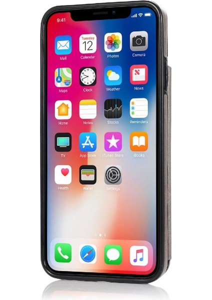 IPhone Xr Desen Çiçek Çift Düğmeler Için Kart Tutucu Kılıf ile Cüzdan (Yurt Dışından)
