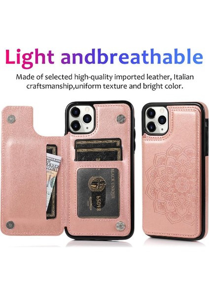 IPhone 11 Için Kart Tutucu Kılıf ile Cüzdan Pro Max Pu Deri Çevirme Desen (Yurt Dışından)