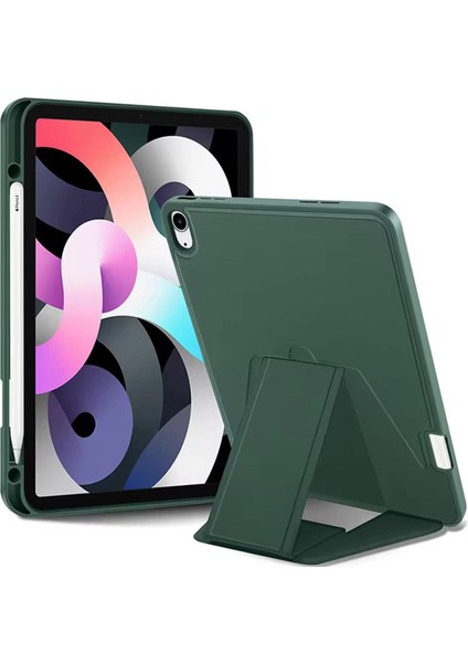 Samsung Galaxy Tab S9 ile Uyumlu Kılıf Lüks Kadife Iç Kaplamalı Galaxy Tab S9 Suni Deri, Mıknatıslı V- Stand Tablet Arka Kapak (Haki, Samsung Galaxy Tab S9)