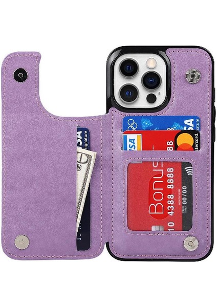 IPhone 15 Için Kart Tutucu Kılıf ile Cüzdan Pro Max Flip Darbeye Mandala (Yurt Dışından)