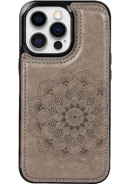 IPhone 15 Için Kart Tutucu Kılıf ile Cüzdan Pro Pu Deri Desen Çiçek (Yurt Dışından)