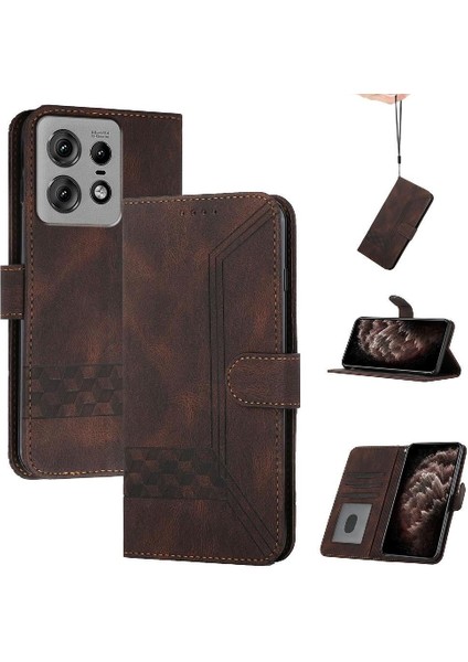 Kullanışlı Stand Özellik Kartı Pu ile Motorola Edge 50 Pro Case ile Uyumlu (Yurt Dışından)