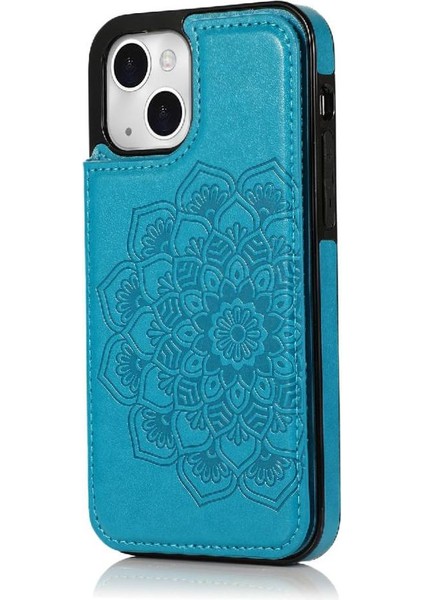 IPhone 13 Için Kart Tutucu Kılıf ile Cüzdan Kabartmalı Mandala Pu Deri (Yurt Dışından)