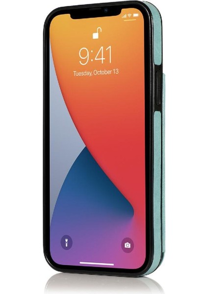 IPhone 13 Mini Çift Düğmeler Kabartmalı Pu Için Kart Tutucu Kılıf ile Cüzdan (Yurt Dışından) fırsatları
