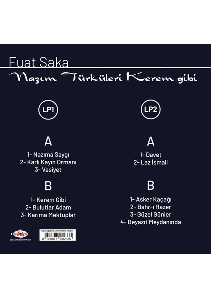 Fuat Saka - Nazım Türküleri Kerem Gibi - Plak