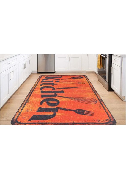 Halı Turuncu Mutfak Dijital Baskı Halı modelleri