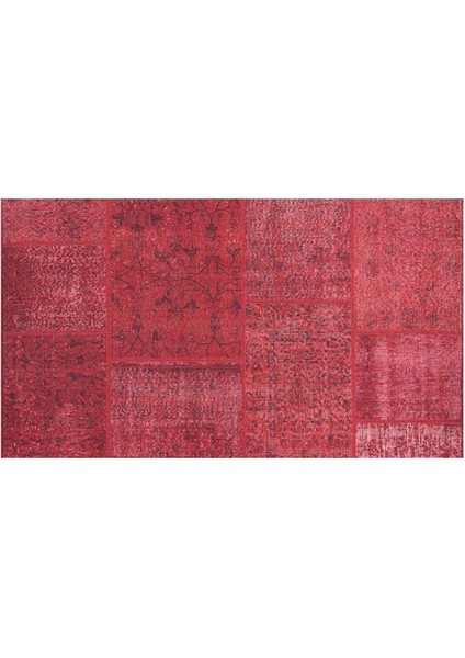 Halı Kırmızı Kare Desenli Dijital Baskı Halı