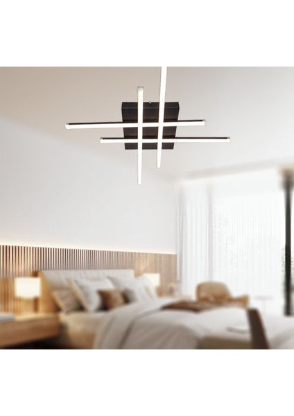 TT036-SY Tt Aydınlatma Hashtag Modeli Mat Siyah LED Avize