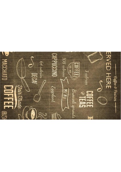 Halı Kahve Desenli Dijital Baskı Mutfak Halı