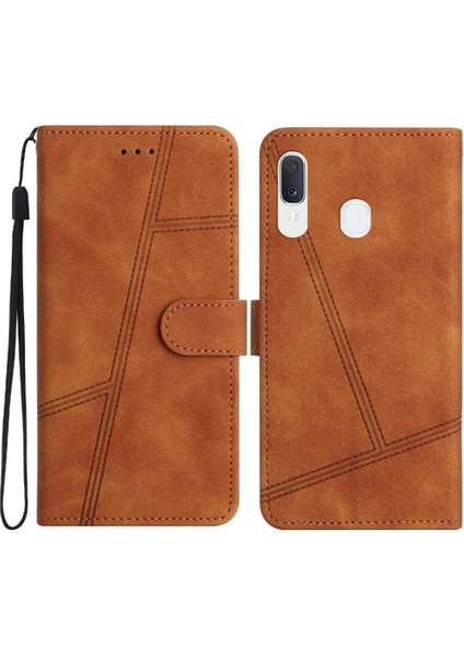 Samsung Galaxy A20E Cüzdan Pu Deri Kart Yuvaları Için Flip Case Tutucu Tam (Yurt Dışından)