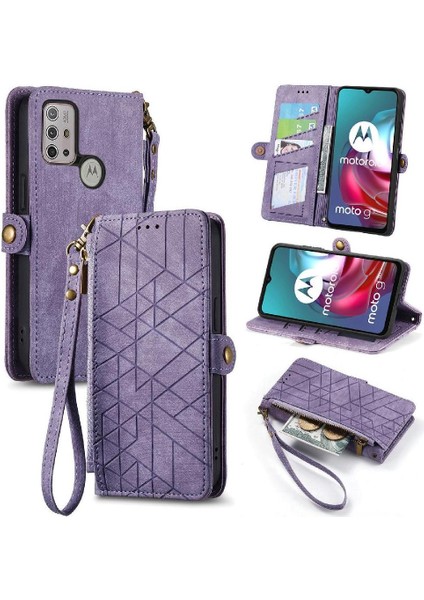 Motorola Moto G30 Cüzdan Basit Iş Deri Kılıf Flip Case Için Flip Case (Yurt Dışından)