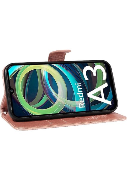 Xiaomi Redmi A3 Için Flip Case Kredi Kartı Yuvası ile Yüksek Kaliteli Deri (Yurt Dışından) modelleri