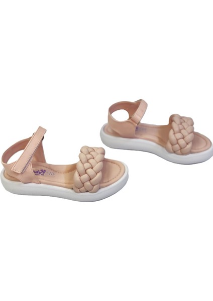 Kafkaslar Yeni Moda Örgü Desenli Yumuşak Kız Çocuk Sandalet