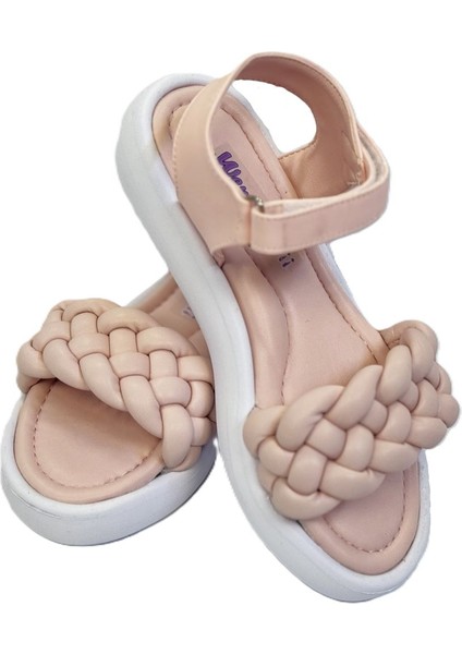 Kafkaslar Yeni Moda Örgü Desenli Yumuşak Kız Çocuk Sandalet