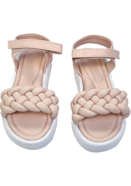 Kafkaslar Yeni Moda Örgü Desenli Yumuşak Kız Çocuk Sandalet