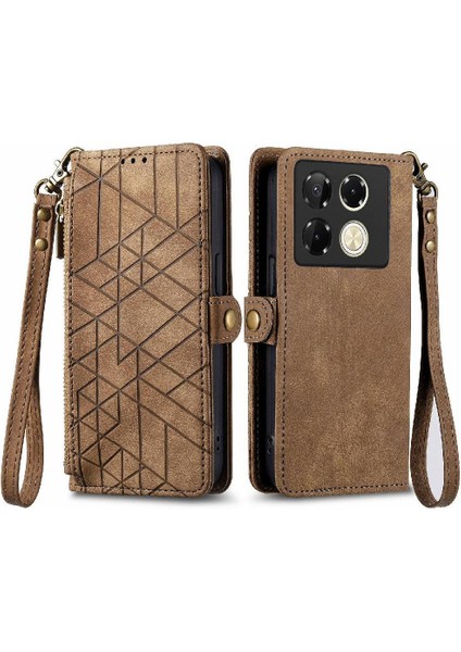 Infinix Not Için Flip Case 40 Pro 4g Cüzdan Darbeye Kapak Kapak Deri (Yurt Dışından)