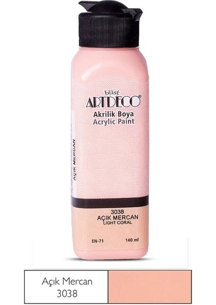 Akrilik Boya 140 ml Açık Mercan 070R-3038