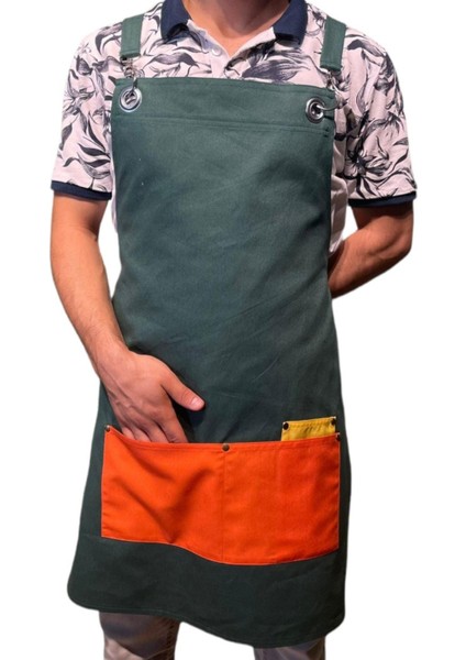 Trend Çapraz Askılı Koyu Yeşil Barista Garson Önlük fiyatları