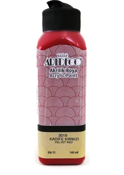 Akrilik Boya 140 ml Kadife Kırmızı 070R-3019