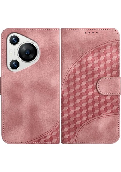 Huawei Pura 70 Flip Iş Manyetik Kart Tutucu Geometrik Için Flip Case (Yurt Dışından)