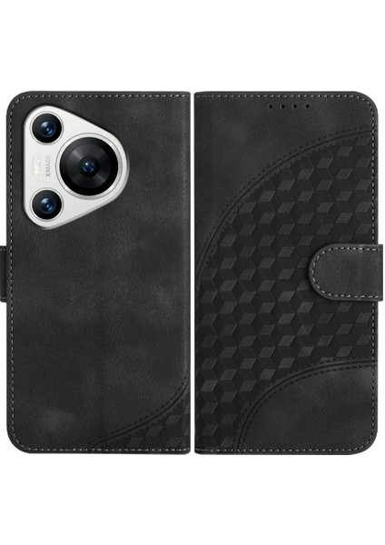 Huawei Pura 70 Flip Iş Manyetik Kart Tutucu Geometrik Için Flip Case (Yurt Dışından)