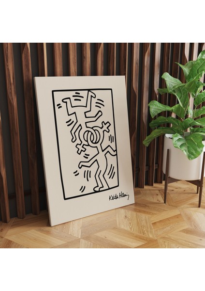 Keith Haring Pop Art Sanatsal Kanvas Tablo Salon Duvar Dekorasyon Cafe Dekor Duvar Tablosu