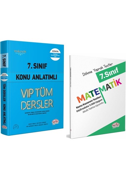 Editör Yayınları 7. Sınıf Tüm Dersler Konu Anlatımlı Kitap - Matematik Yaprak Testler