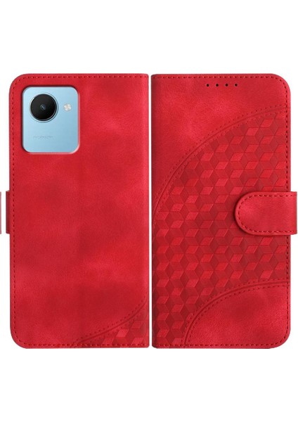 Realme C30 Manyetik Kart Tutucu Için Flip Case Darbeye Deri Kılıf Flip (Yurt Dışından)