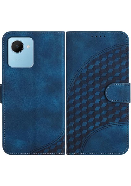 Realme C30 Manyetik Kart Tutucu Için Flip Case Darbeye Deri Kılıf Flip (Yurt Dışından)