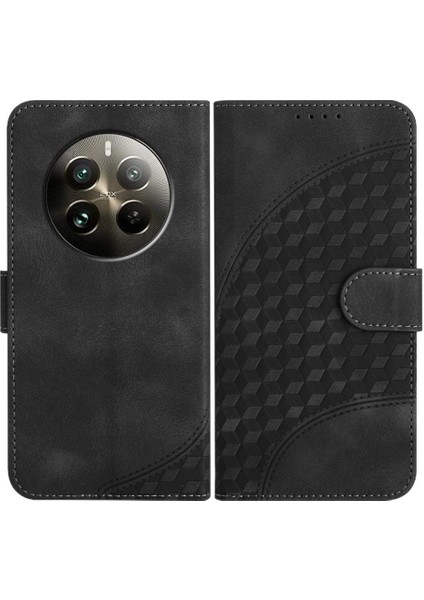 Realme 12 Artı Pu Deri Kapak Çevirin Manyetik Kart Tutucu (Yurt Dışından)