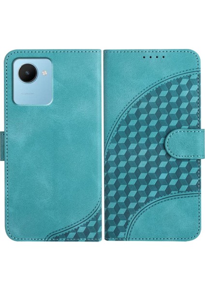 Realme C30 Manyetik Kart Tutucu Için Flip Case Darbeye Deri Kılıf Flip (Yurt Dışından)